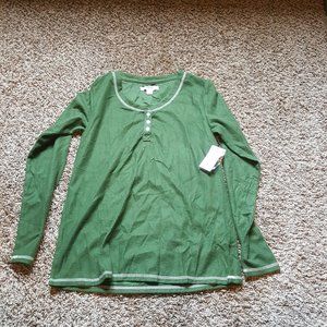 Green Long Sleeve Sleep Shirt- NWT